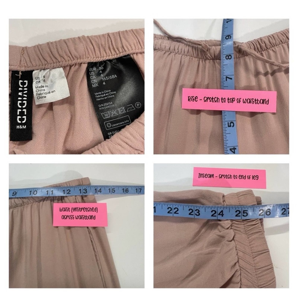 Divided By H&M Size 4 Pull On Elastic Waist Mauve Joggers #WB117 - Picture 4 of 6